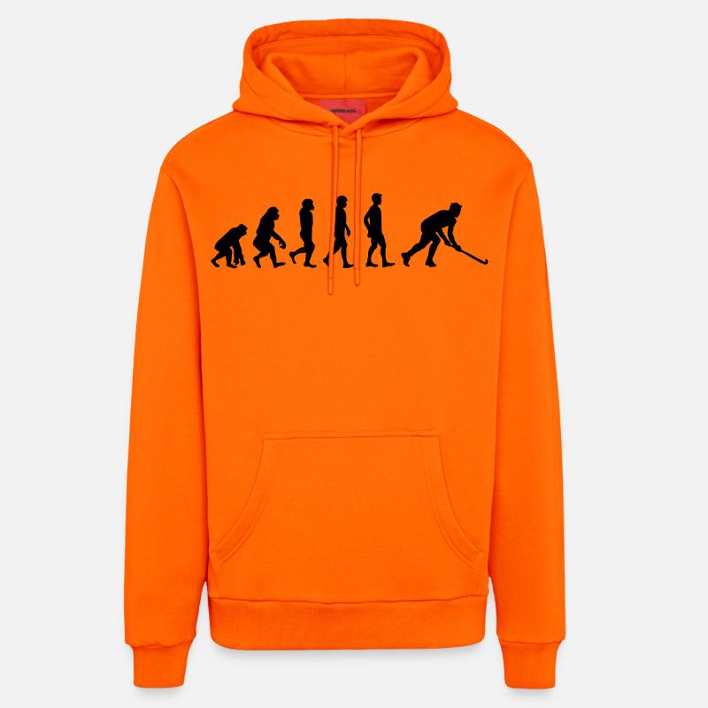 Evolution de floorball - Sweat à capuche bio décontracté fabriqué en UE - SUNSET ORANGE