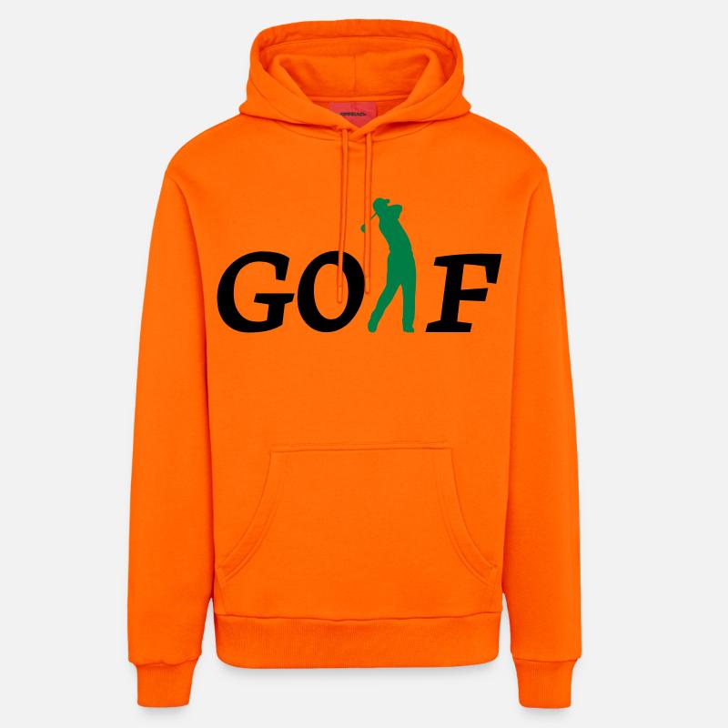 golf - Sweat à capuche bio décontracté fabriqué en UE - SUNSET ORANGE