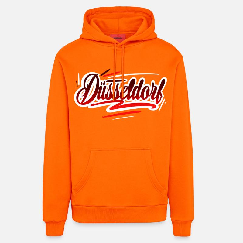 Düsseldorf - Sweat à capuche bio décontracté fabriqué en UE - SUNSET ORANGE