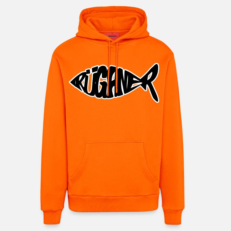 Poisson de Rügan - Sweat à capuche bio décontracté fabriqué en UE - SUNSET ORANGE