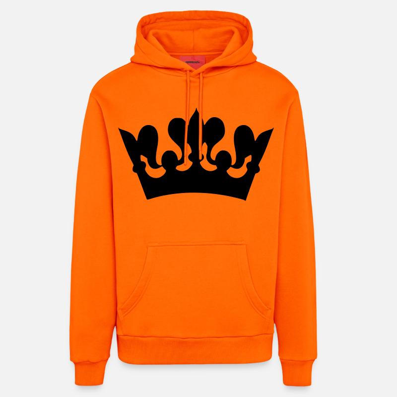 Image d’un dessin de couronne # - Sweat à capuche bio décontracté fabriqué en UE - SUNSET ORANGE