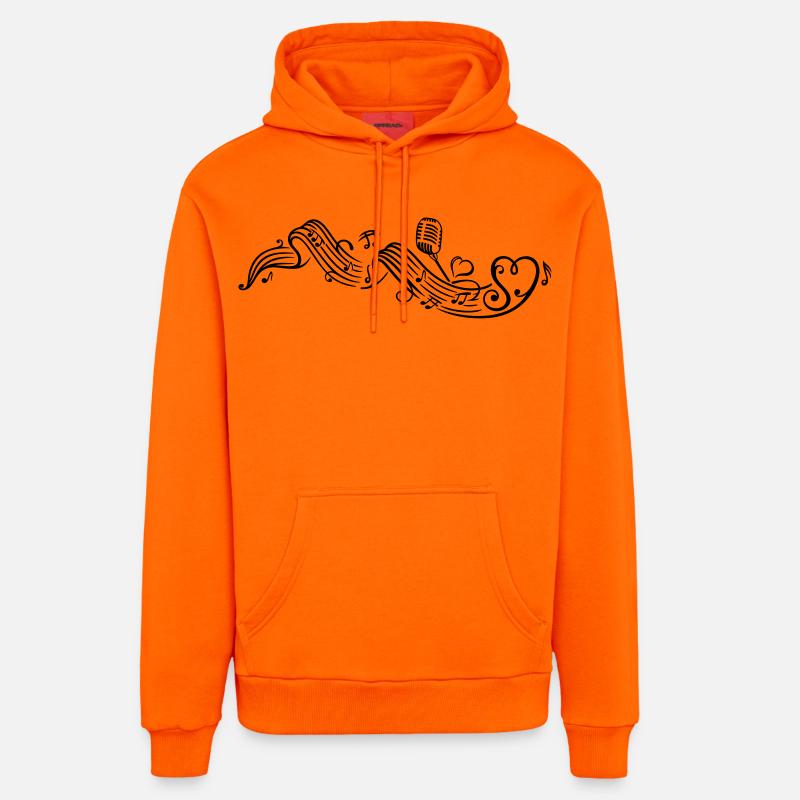 Notenblatt mit microphon, music, notes, clef - Sweat à capuche bio décontracté fabriqué en UE - SUNSET ORANGE