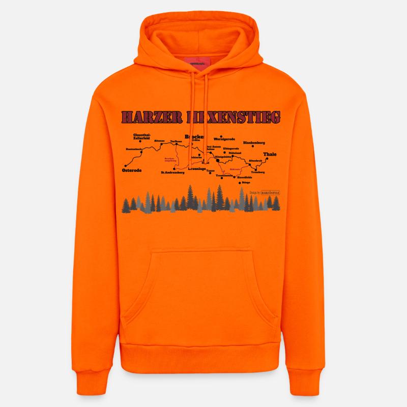 Harzer Hexenstieg - Sweat à capuche bio décontracté fabriqué en UE - SUNSET ORANGE