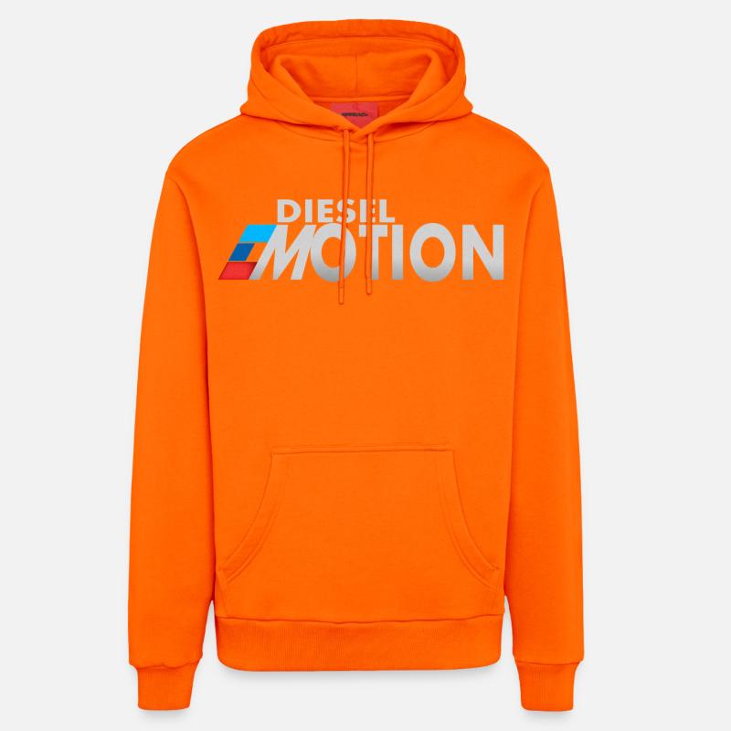 Émotions diesel - Sweat à capuche bio décontracté fabriqué en UE - SUNSET ORANGE