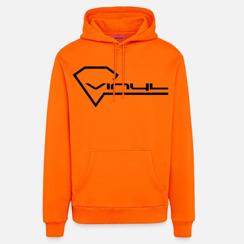 Vinyle - Sweat à capuche bio décontracté fabriqué en UE - SUNSET ORANGE
