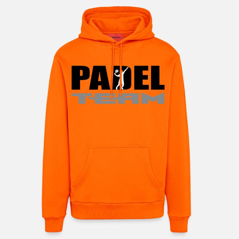 Padel - Sweat à capuche bio décontracté fabriqué en UE - SUNSET ORANGE