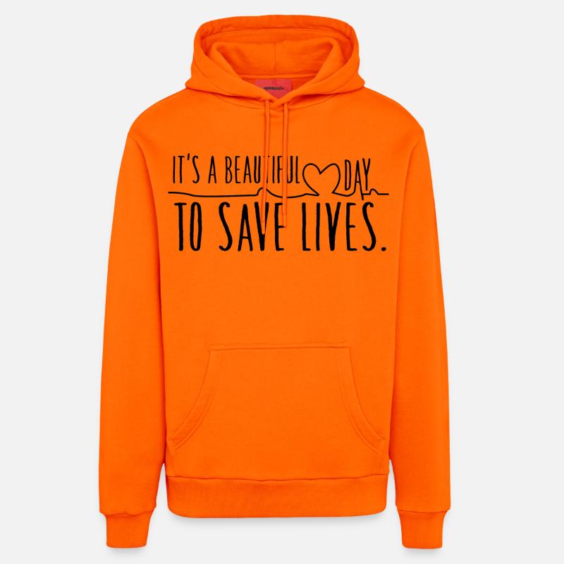 Sauveurs - Sweat à capuche bio décontracté fabriqué en UE - SUNSET ORANGE
