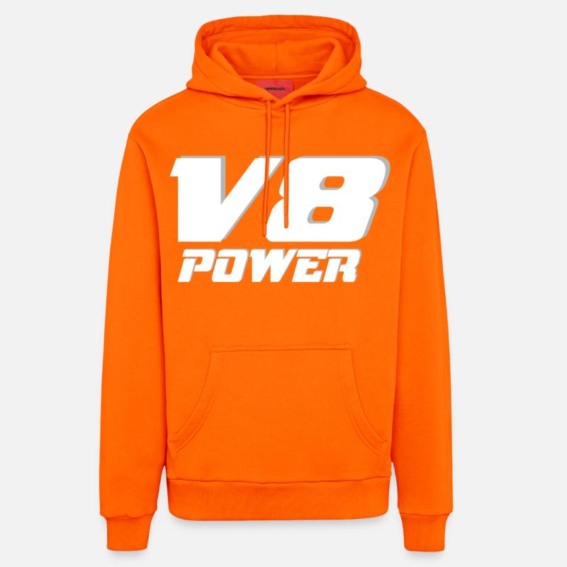 V8 - Sweat à capuche bio décontracté fabriqué en UE - SUNSET ORANGE