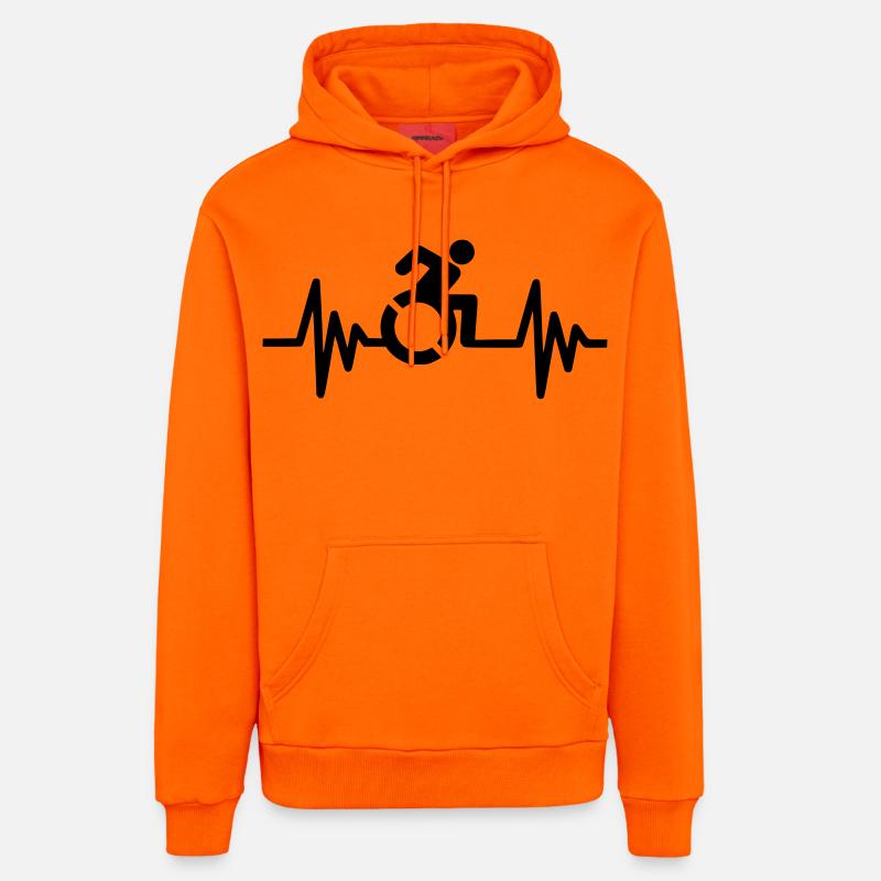 Rollstuhlfahrer mit klopfendem Herzen # - Organic Relaxed Hoodie Made in EU - SUNSET ORANGE