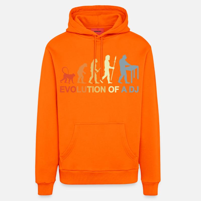 Évolution d’un DJ - Sweat à capuche bio décontracté fabriqué en UE - SUNSET ORANGE