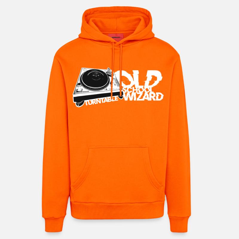 Platine DJ Old School Wizard - Sweat à capuche bio décontracté fabriqué en UE - SUNSET ORANGE