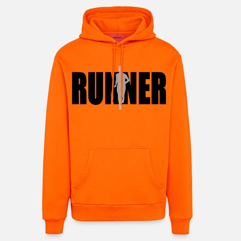 Coureur - Sweat à capuche bio décontracté fabriqué en UE - SUNSET ORANGE