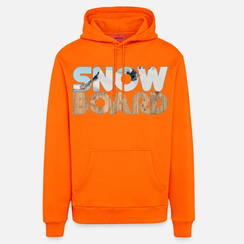 Neige et planche - Sweat à capuche bio décontracté fabriqué en UE - SUNSET ORANGE