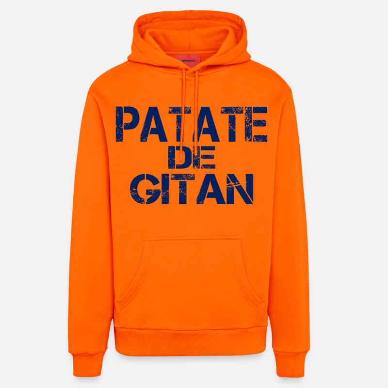 Patate GITAN bleu - Sweat à capuche bio décontracté fabriqué en UE - SUNSET ORANGE
