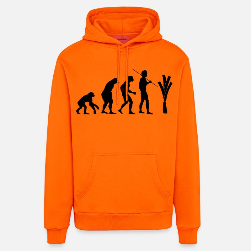 évolution du poireau - Sweat à capuche bio décontracté fabriqué en UE - SUNSET ORANGE