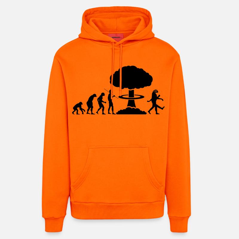 évolution radioactive - Sweat à capuche bio décontracté fabriqué en UE - SUNSET ORANGE