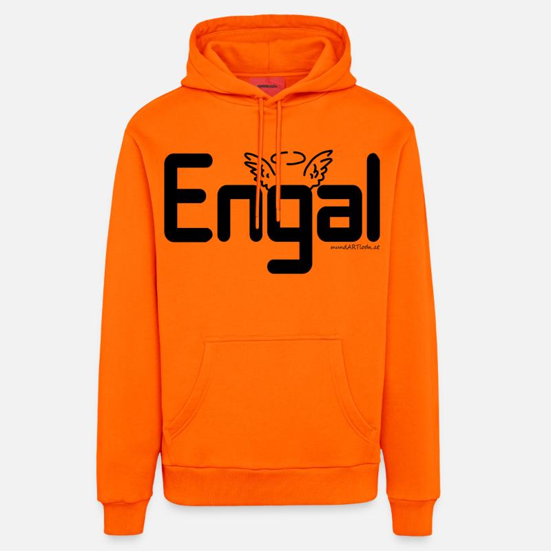 Engal - Engerl, dialecte autrichien, Cadeau - Sweat à capuche bio décontracté fabriqué en UE - SUNSET ORANGE
