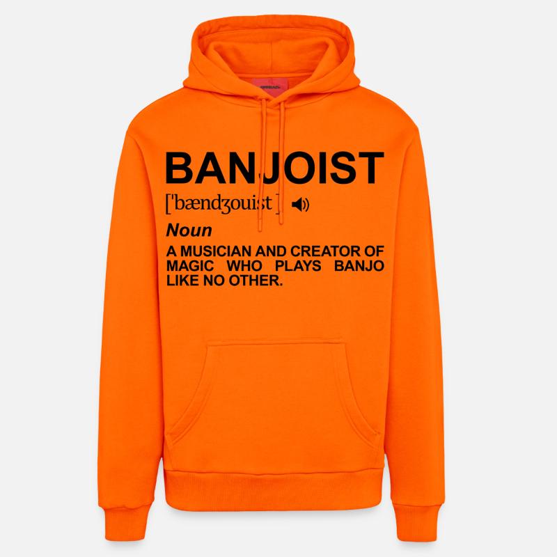 Signification des joueurs de banjo - Sweat à capuche bio décontracté fabriqué en UE - SUNSET ORANGE