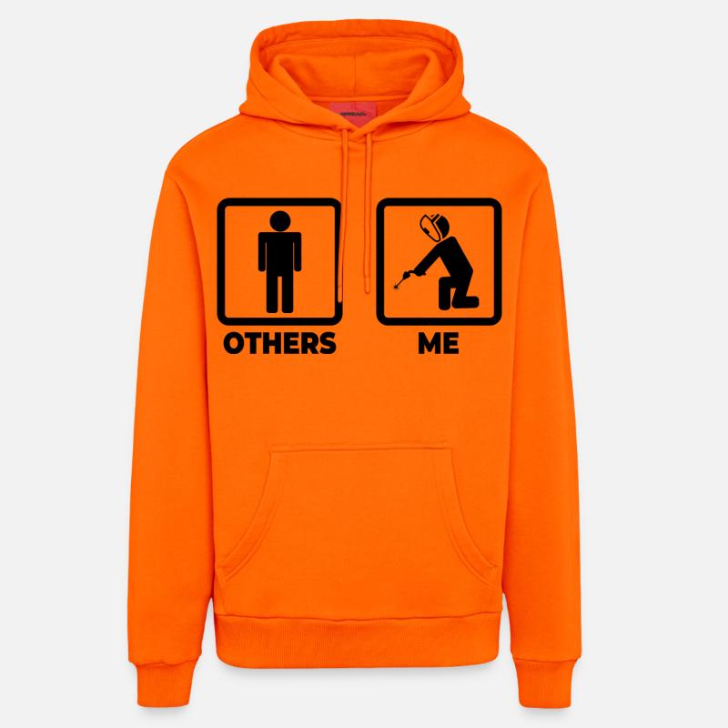 Figurines de bâton de soudage - Sweat à capuche bio décontracté fabriqué en UE - SUNSET ORANGE