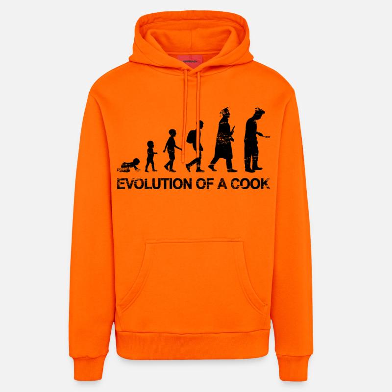 Évolution du chef - Sweat à capuche bio décontracté fabriqué en UE - SUNSET ORANGE
