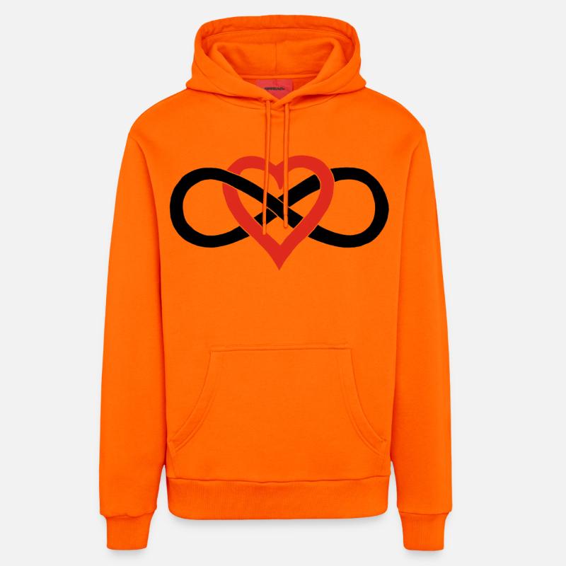 Amour infini (noir) - Sweat à capuche bio décontracté fabriqué en UE - SUNSET ORANGE