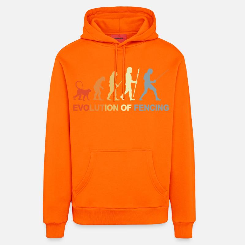 Évolution de l’escrime - Sweat à capuche bio décontracté fabriqué en UE - SUNSET ORANGE