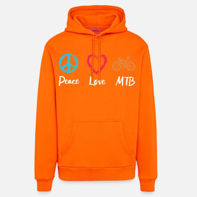 Amour de la paix VTT - Sweat à capuche bio décontracté fabriqué en UE - SUNSET ORANGE
