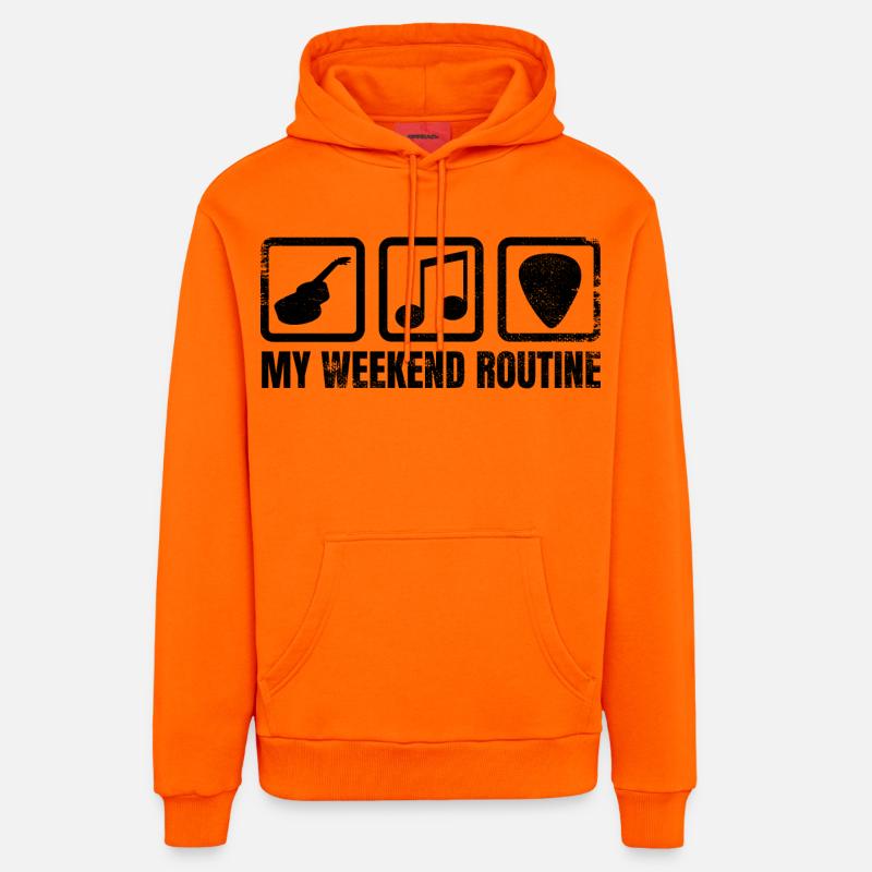 Ma routine du week-end - Sweat à capuche bio décontracté fabriqué en UE - SUNSET ORANGE