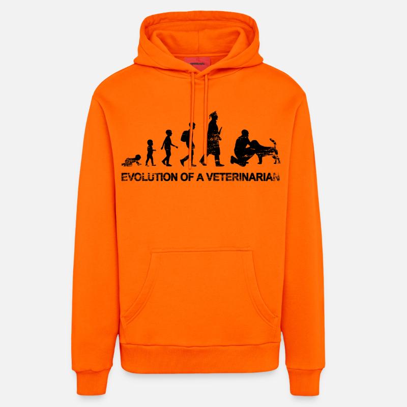 Evolution eines Tierarztes - Organic Relaxed Hoodie Made in EU - SUNSET ORANGE