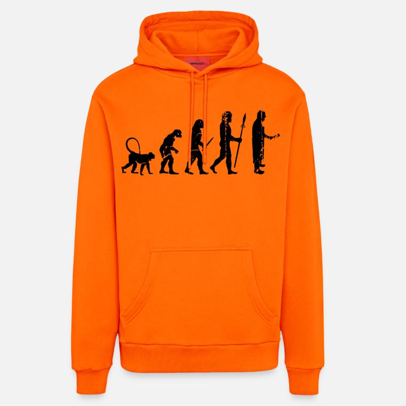 Évolution de Fleischer - Sweat à capuche bio décontracté fabriqué en UE - SUNSET ORANGE