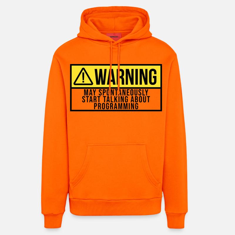 programmation - Sweat à capuche bio décontracté fabriqué en UE - SUNSET ORANGE