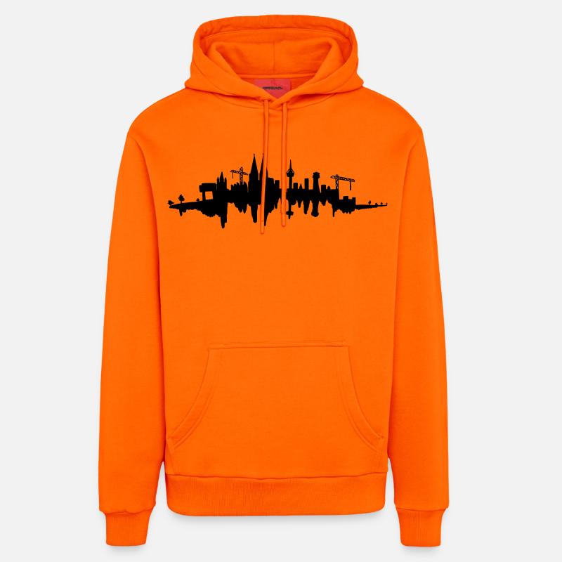 Horizon de Cologne - Sweat à capuche bio décontracté fabriqué en UE - SUNSET ORANGE