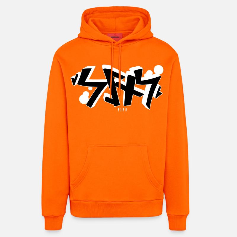 Sins rune graffiti - Sweat à capuche bio décontracté fabriqué en UE - SUNSET ORANGE