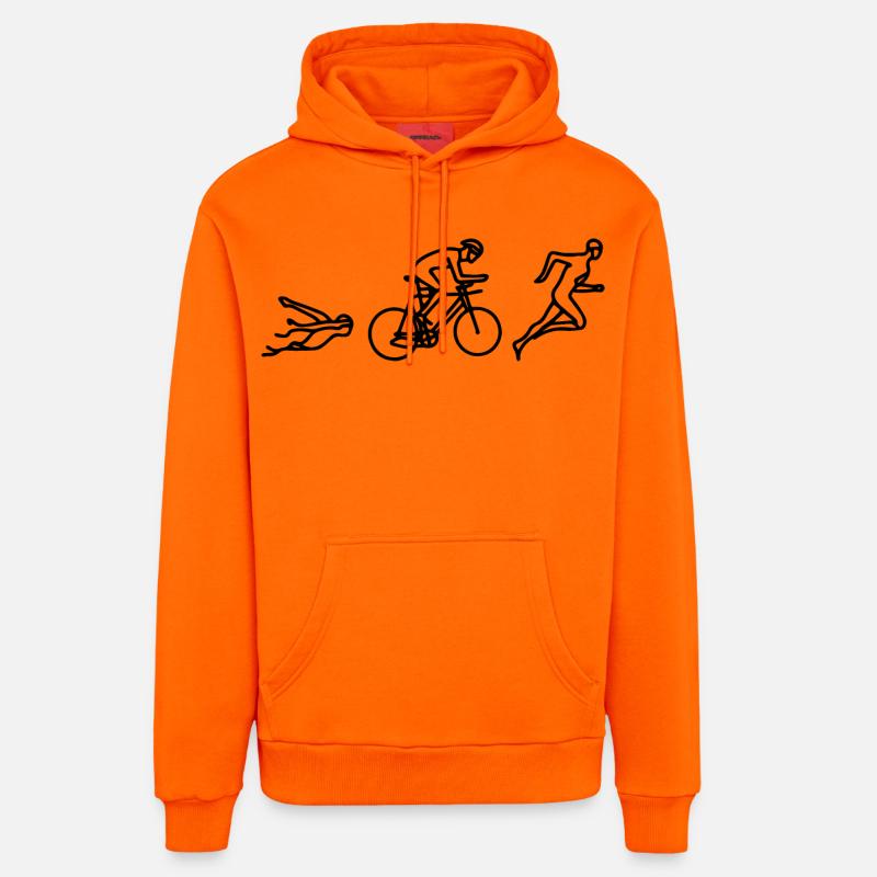 Natation Cyclisme Course à pied - Sweat à capuche bio décontracté fabriqué en UE - SUNSET ORANGE