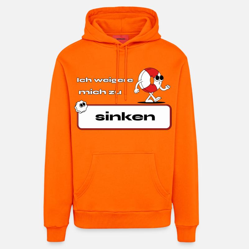 Je refuse de couler - Sweat à capuche bio décontracté fabriqué en UE - SUNSET ORANGE