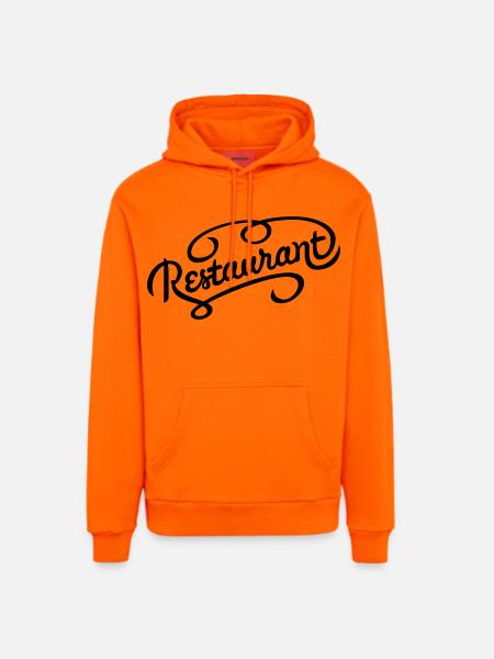 Restaurant lettering - Organic Relaxed Hoodie Made in EU - SUNSET ORANGE