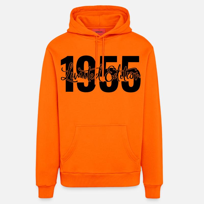Edition limitée 1955 - Sweat à capuche bio décontracté fabriqué en UE - SUNSET ORANGE