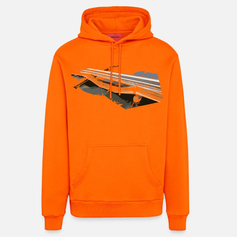 Effondrement d’un pont - Sweat à capuche bio décontracté fabriqué en UE - SUNSET ORANGE