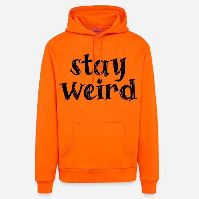 Restez bizarre - Sweat à capuche bio décontracté fabriqué en UE - SUNSET ORANGE