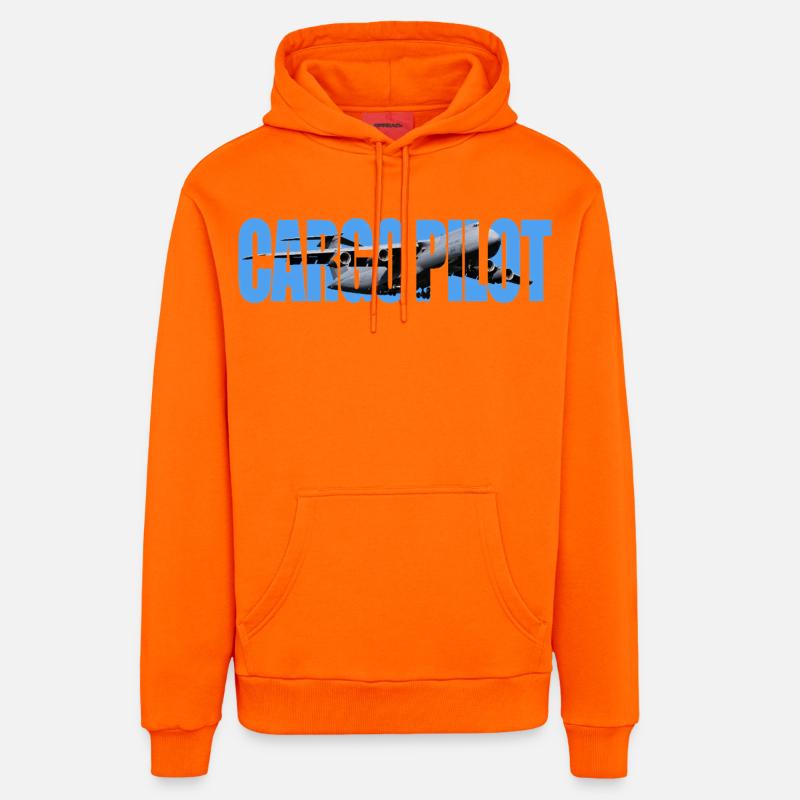 Pilote cargo C-5 - Sweat à capuche bio décontracté fabriqué en UE - SUNSET ORANGE