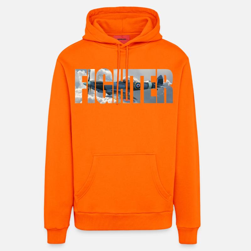 Chasseur Spitfire - Sweat à capuche bio décontracté fabriqué en UE - SUNSET ORANGE