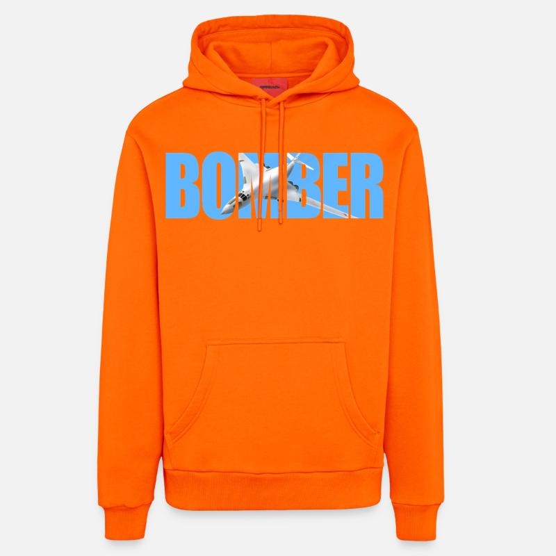 Bomber Tu-160 - Organic Relaxed Hoodie Made in EU - SUNSET ORANGE