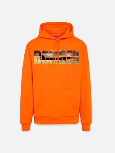 Bomber Tu-95 - Organic Relaxed Hoodie Made in EU - SUNSET ORANGE