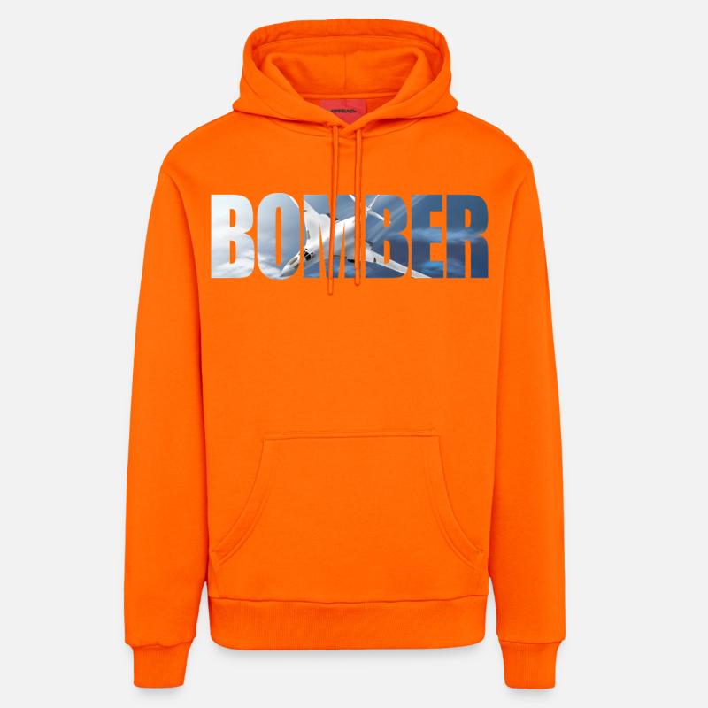 Bomber Tu-160 - Organic Relaxed Hoodie Made in EU - SUNSET ORANGE