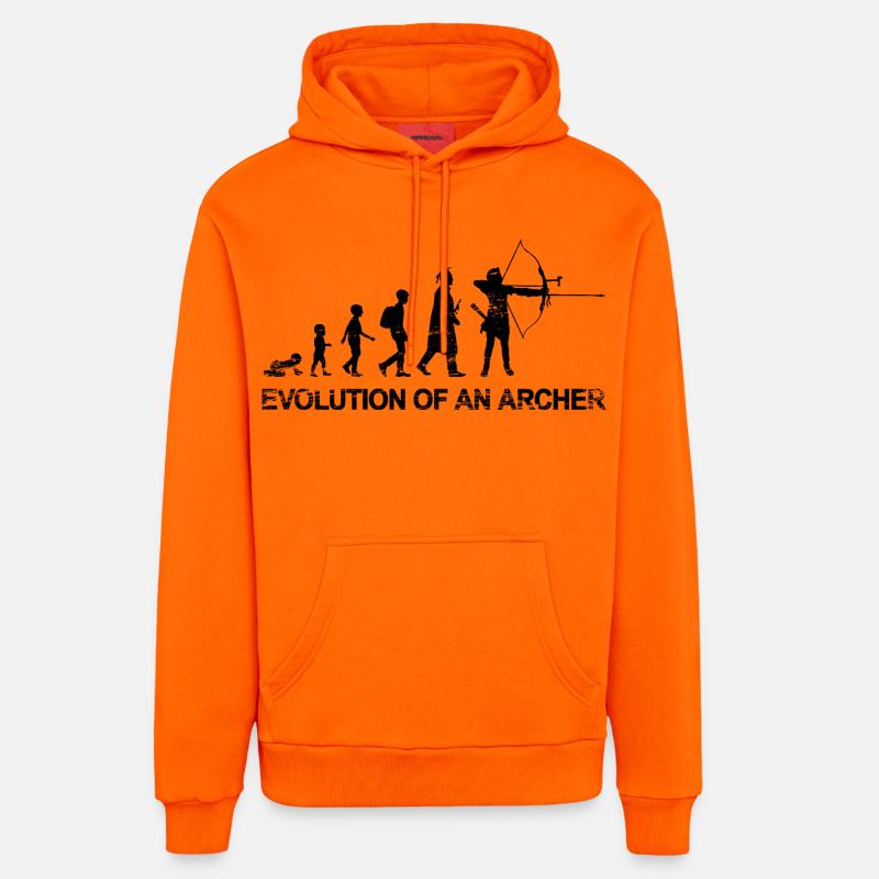 Évolution d’un archer - Sweat à capuche bio décontracté fabriqué en UE - SUNSET ORANGE