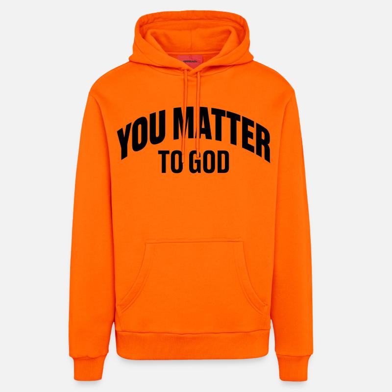 Vous êtes important pour Dieu - Sweat à capuche bio décontracté fabriqué en UE - SUNSET ORANGE