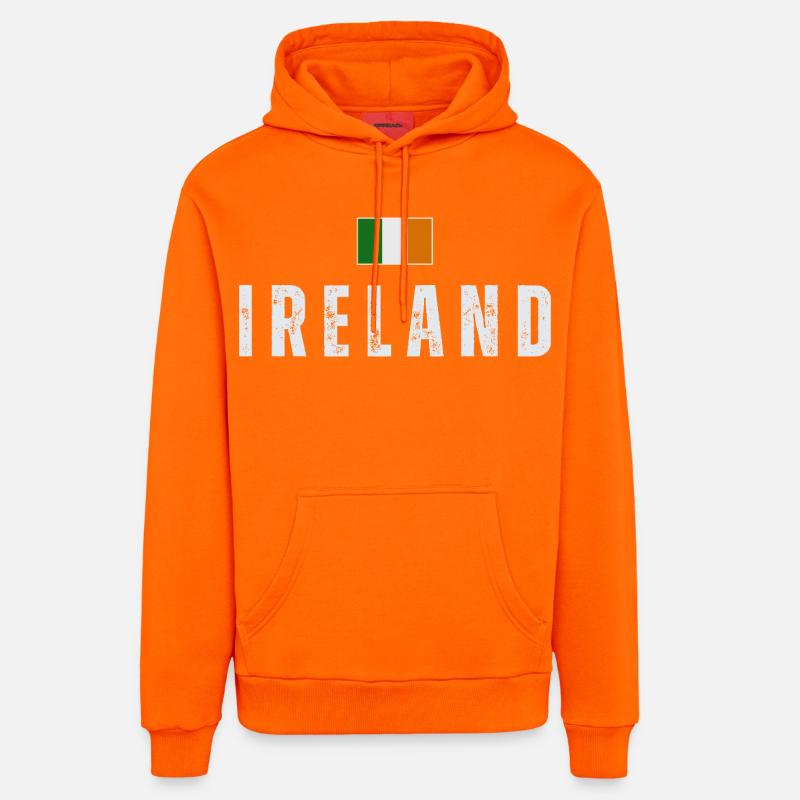 Drapeau de l’Irlande, Irish Pride - Sweat à capuche bio décontracté fabriqué en UE - SUNSET ORANGE