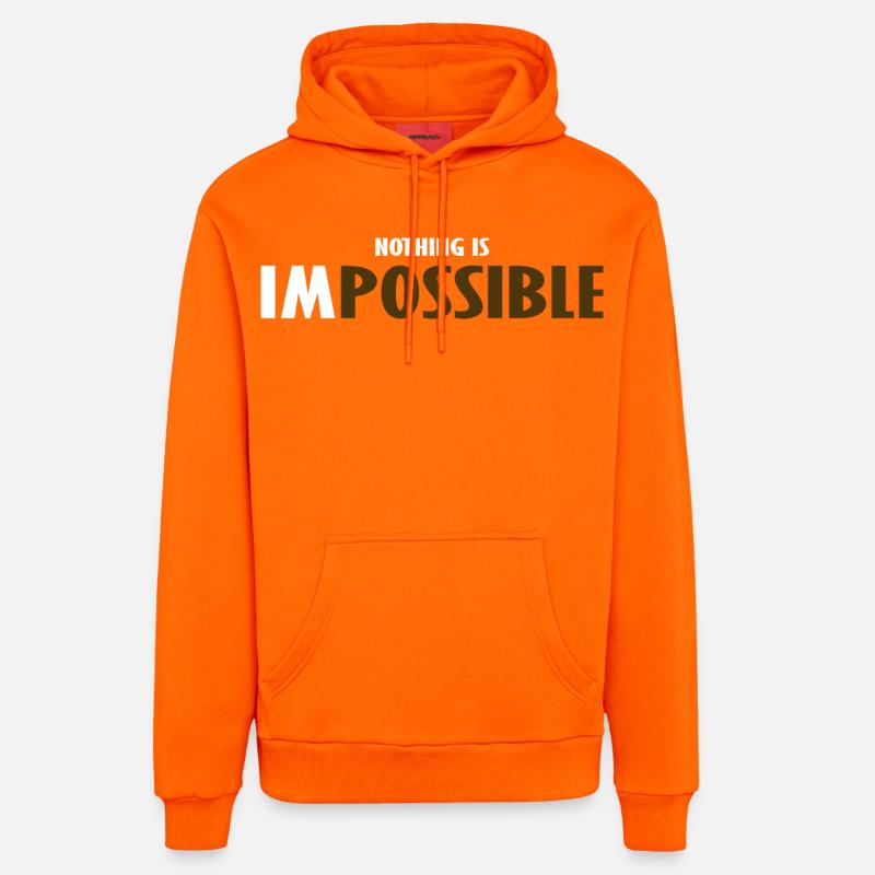 NO THING IS IMPOSSIBLE  - Sweat à capuche bio décontracté fabriqué en UE - SUNSET ORANGE