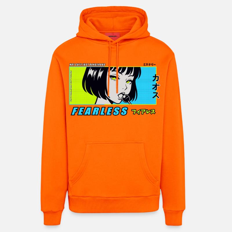 Fille d’anime avec sucette - Sweat à capuche bio décontracté fabriqué en UE - SUNSET ORANGE
