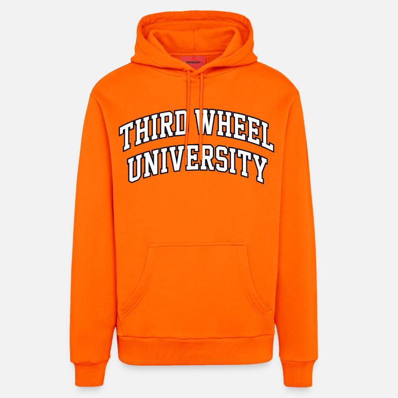 Logo de l’Université Third Wheel - Sweat à capuche bio décontracté fabriqué en UE - SUNSET ORANGE